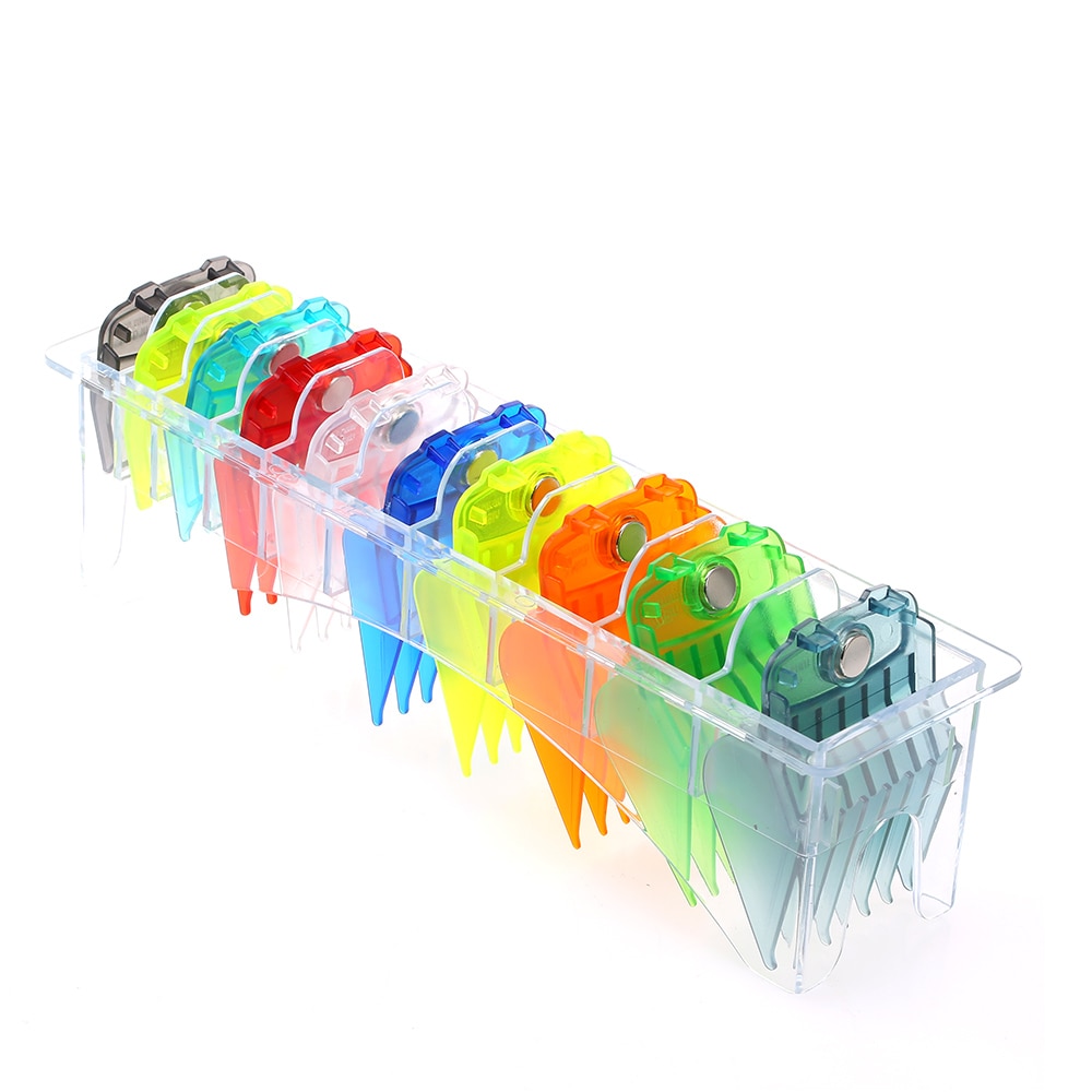 10PCS Hair Clipper Combs Guide Kit Multi-color Magnetic Plastic Hair Trimmer Guards Attachments Hair Salon Tool