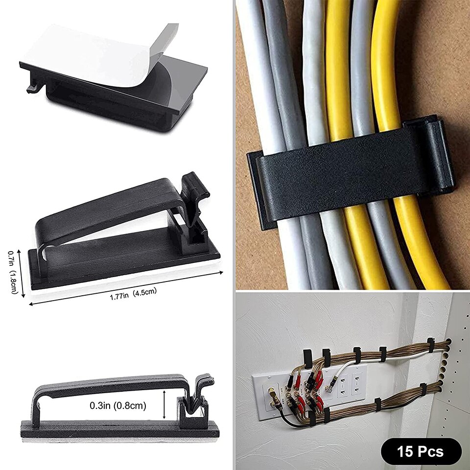 134Pcs Cable Management Kit Desktop Tidy Management Clip Mouse Charging Cable Headset Cable Clip for TV PC Computer Desk Office