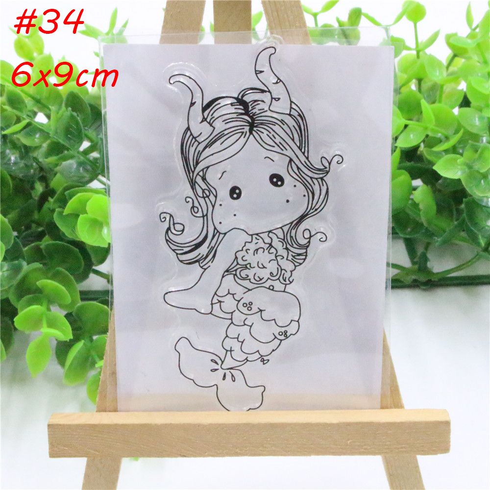 Meisjes Transparant Clear Siliconen Stempel/Seal Voor Diy Scrapbooking Fotoalbum Decoratieve Papieren Kaart Ambachten Handgemaakte Cadeau: 34