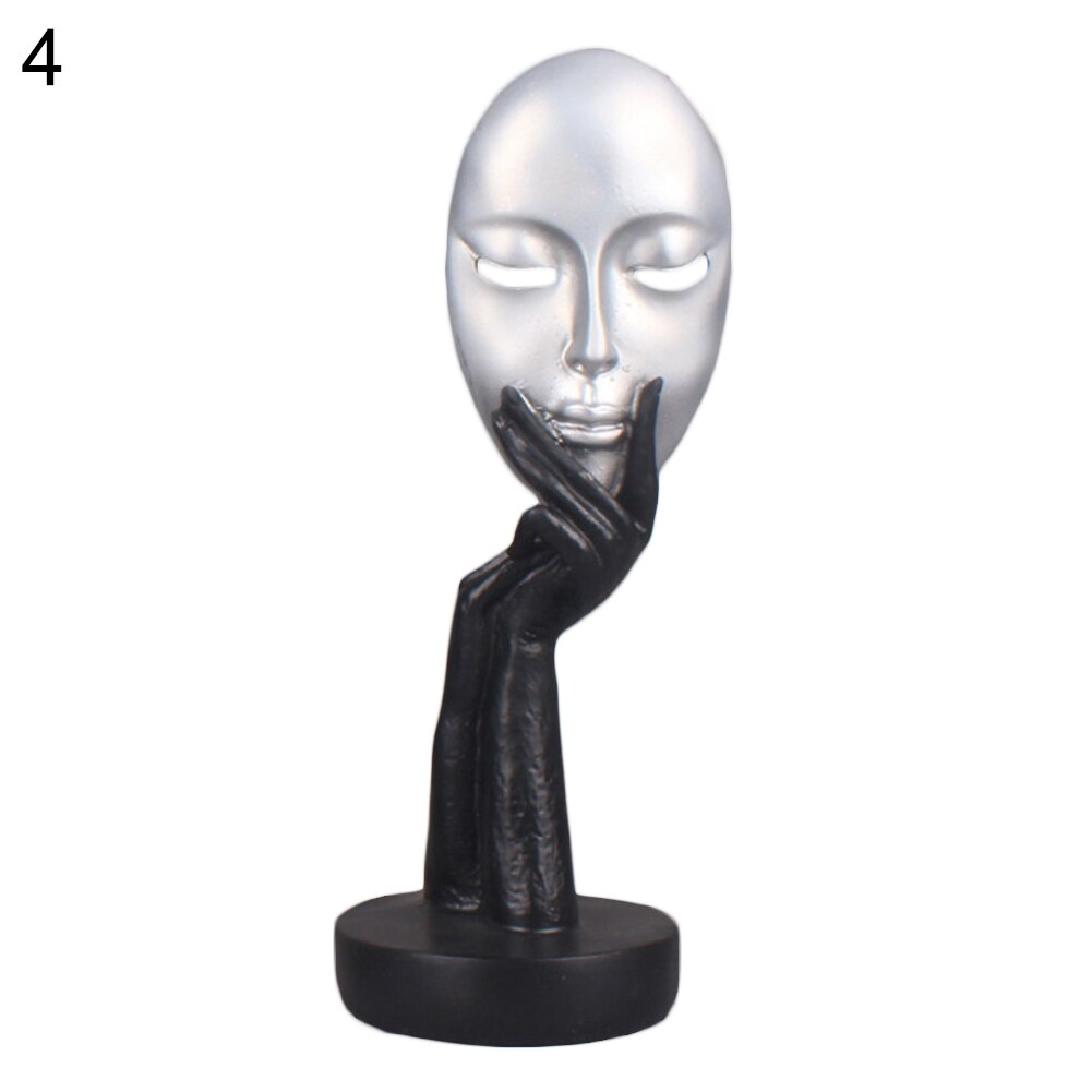 Abstrait visage humain modèle Statue résine Statues pour la décoration Sculptures Art artisanat bureau Sculpture bureau décor à la maison: Silver S