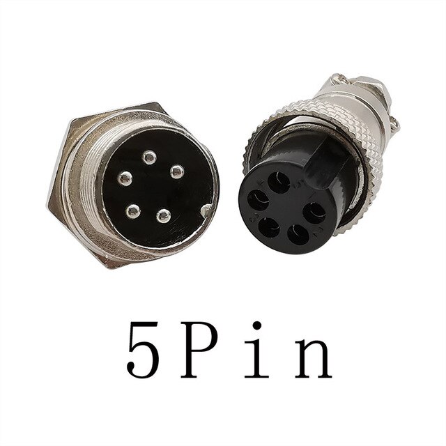 Connecteur d'aviation GX12, 2 3 4 5 6 broches, panneau de prise, connecteurs de montage en métal, adaptateur 12MM: 5Pin 1Pair