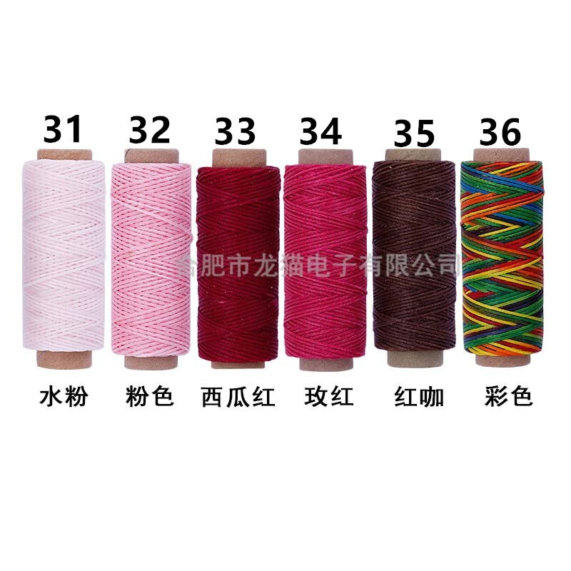 50 meter Nuttig 0.8mm 150D Lederen Gewaxt Draad Koord voor Hand Stiksels Draad Platte Gewaxte Naaien Lijn DIY Handwerk tool