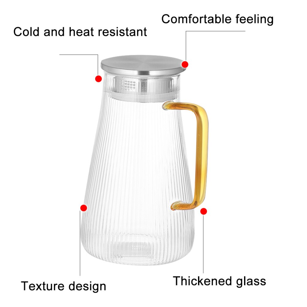 Heat Resistant Water Carafe Glass Pitcher Household Drinking Juice Pitcher