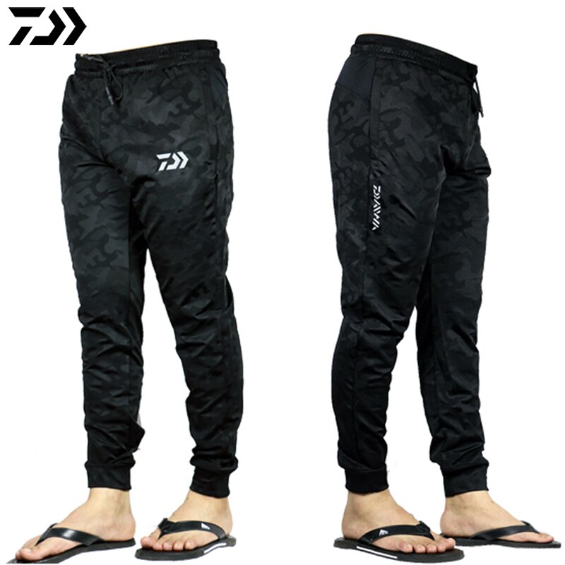 Daiwa Pants Men Casual Outdoor Sports Camouflage Fishing Pants Drawstring Anti-UV Quick Drying Breathable Sweatpants