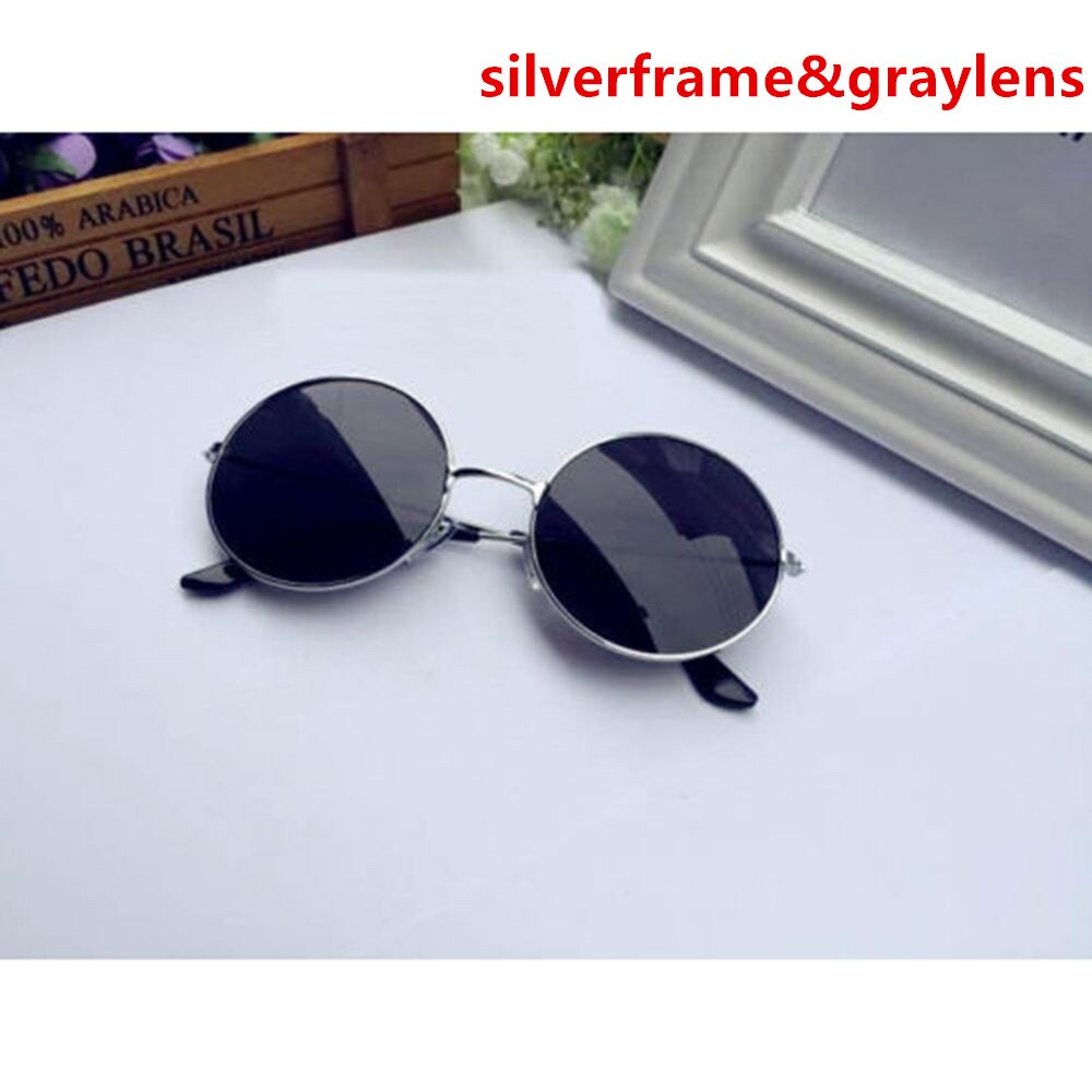 Zonnebril Lens Legering Zonnebril Vrouwelijke Eyewear Retro Ronde Frame Driver Bril Auto Accessoires Retro Ronde Zonnebril Vrouwen: Grijs