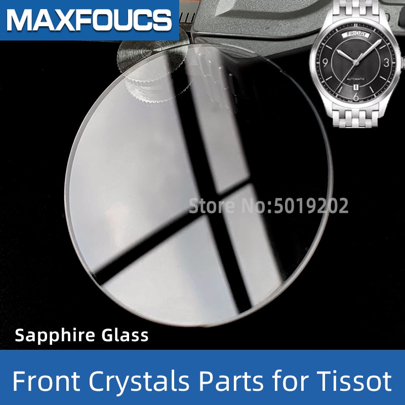 Safir klokkeglass til  t41 t019.430 t035 t063 t099.407 1853 le locle t - klassisk serie frontkrystaller deler til tisso t