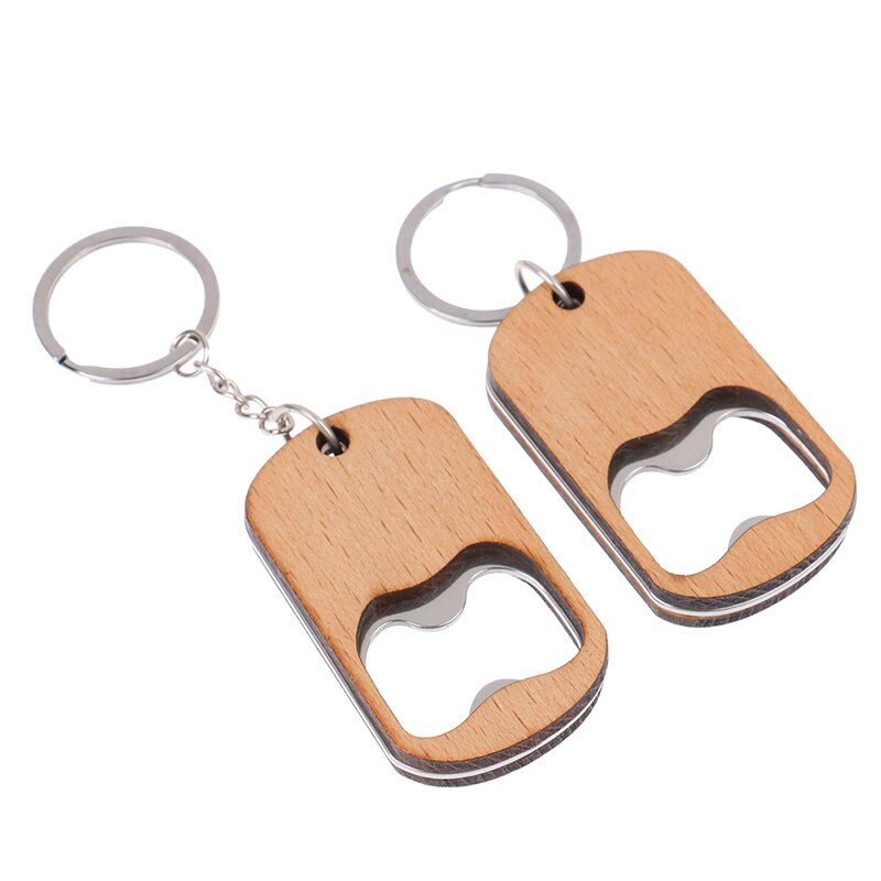 Wooden Bottle Opener Key Chain Wood Unique Can Opener Kitchen Tool Wood Unique