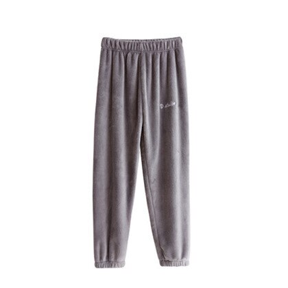 Pyjama en velours pour femme, pantalon en flanelle, intérieur, bain, corail, , printemps, hiver, 2022: GRAY