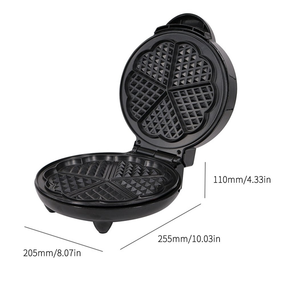 Máquina de gofres triangulares de acero inoxidable para el hogar, máquina para calentar gofres caseros, magdalenas en forma de ciruela, máquina para el desayuno
