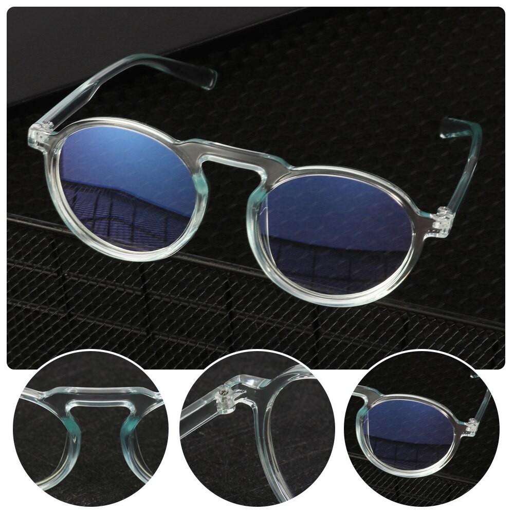 Transparent Round Frame Anti Blue Ray Glasses Optical Spectacle Ultralight Frames Computer Gaming Glasses Resin Lens Eyewear