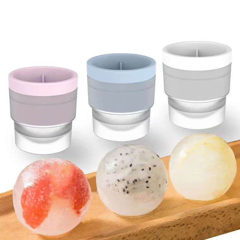 Machine à glaçons en Silicone, sphère de alimentaire, moule à glace empilable à fusion lente, boule de glace pour Cocktail, whisky, boisson, Bar à domicile