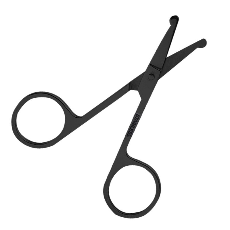 Tijeras de seguridad para pelo de nariz redondeada, recortadora multiusos, punta redonda, pelo Facial, cejas, barba, bigote, recorte LJ61, 2 uds.