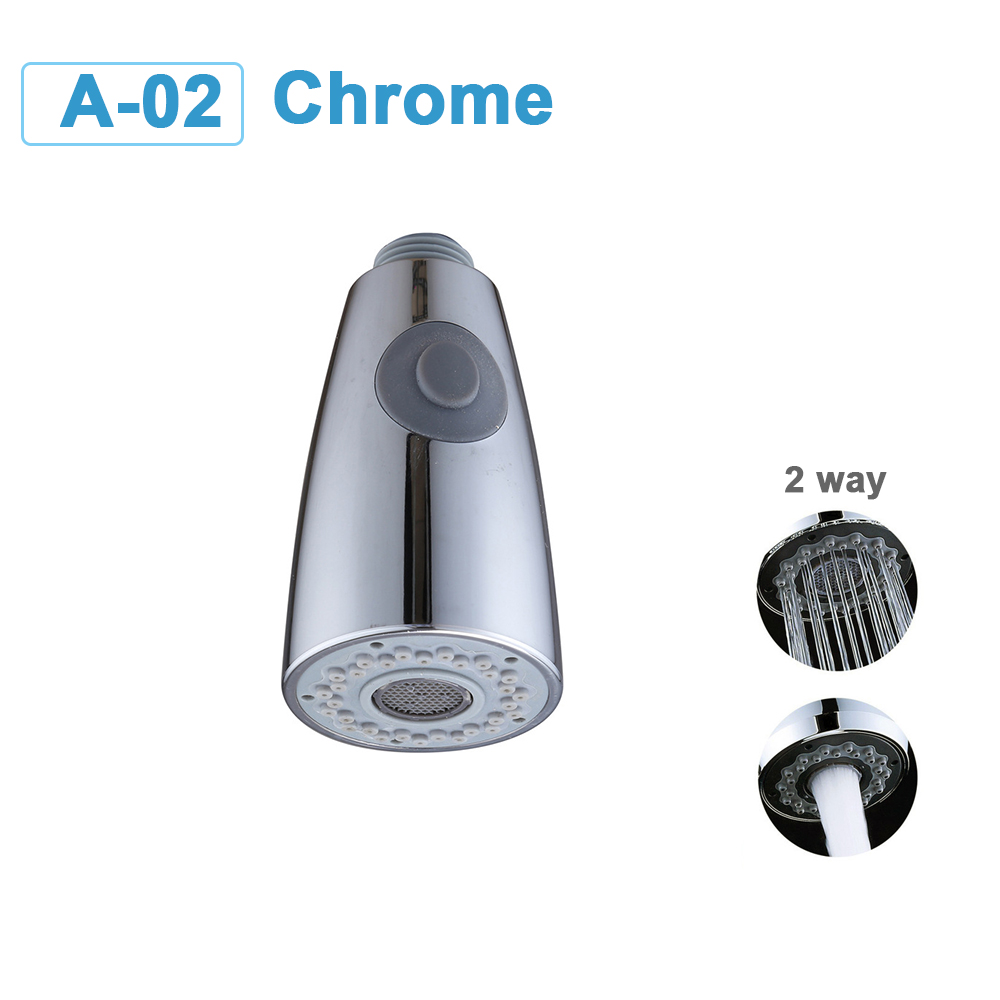 G1/2 Kitchen Faucet Head Pull Out Shower Nozzle Sprayer Bathroom Sink Tap Replacement Accessory Black Silver Golden Head Aerator: Light Grey