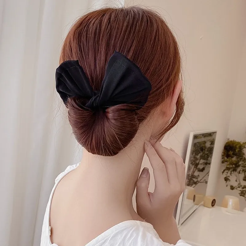 Bandeaux de sauna de coiffure pour femmes, tresse de cheveux, torsades, fabricant de chignon français, bricolage, porte-queue de cheval, imprimé léopard, accessoires de coiffure pour filles: Rose Rouge