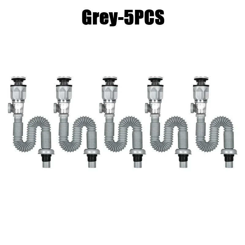 Kitchen Sink Drain Hose Basin Odor Isolation Drain Sink Wash Basin Universal Horizontal and Vertical Drain Pipes Accessories: light yellow