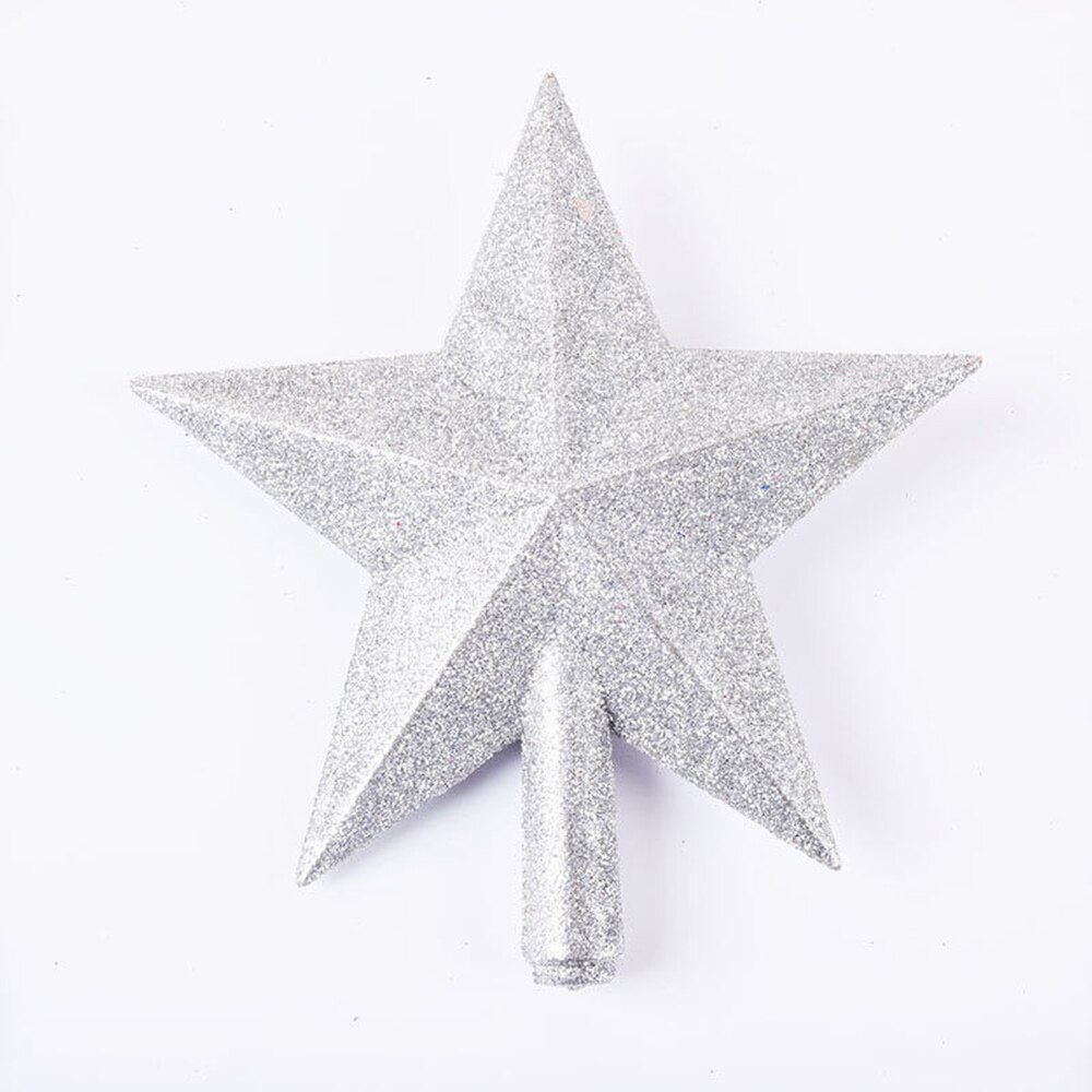 1PCS Christmas Tree Top Star Large Glitter Star Xmas Tree Topper Decoration Top Ornament: Silver 20cm