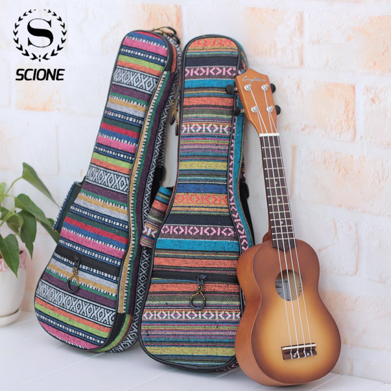 Scione 21/23/26 Cal ukulele plus bawełniany plecak ukulele grube zestawy fortepianowe w stylu etnicznym akcesoria gitarowe
