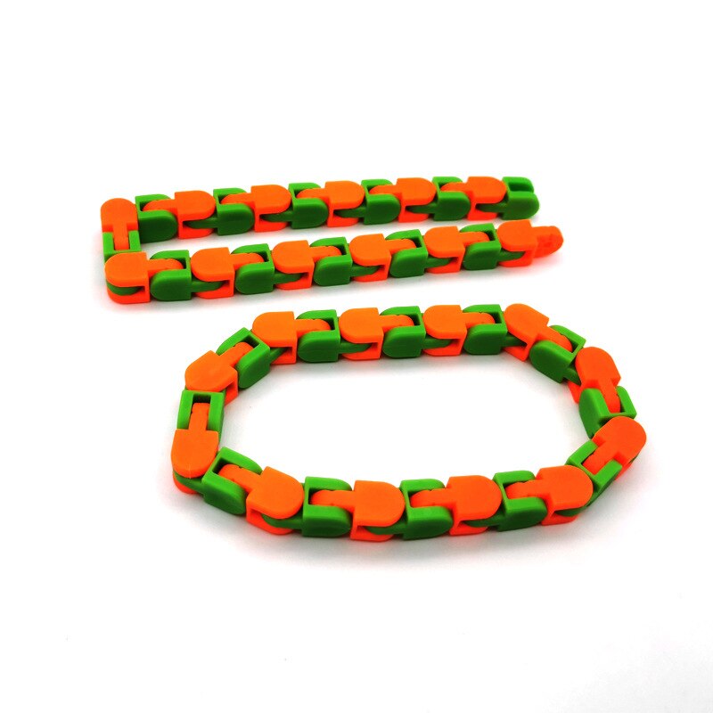 Puzzle Game Bike Chain Bracelet Snake Toy Plastic Kids Adult Funny Decompression Toy Countless Shapes Bracelet Snake Bending Toy