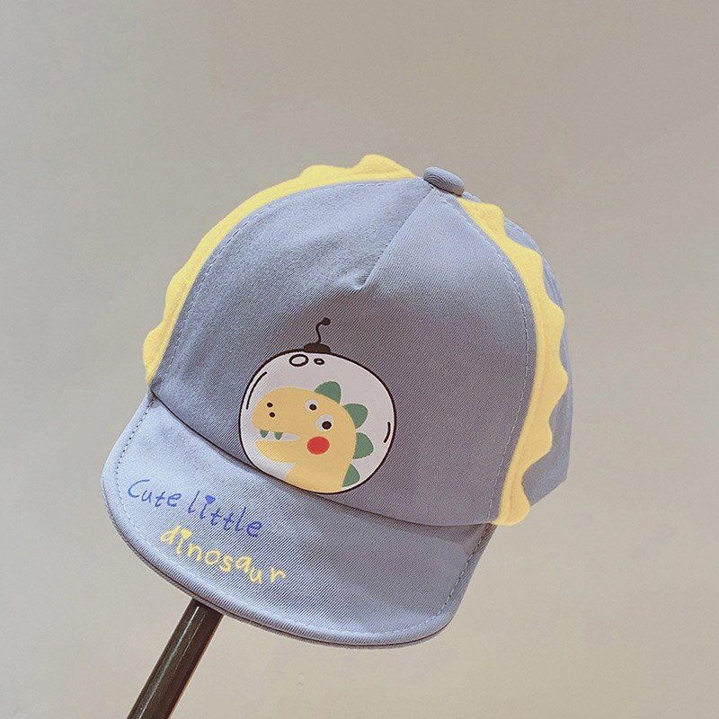 Baby Baseball Cap Cartoon Dinosaur Baby Girl Boy Hat Spring Summer Children Cotton Sun Visor Cap: blue
