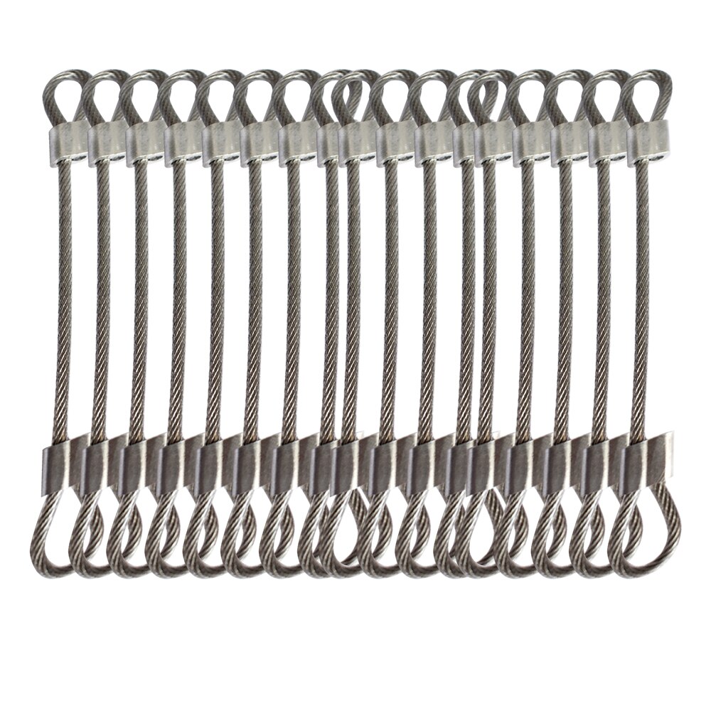 20 pcs Stainless Steel Wire Rope Lanyard Cable Tether Safety Strap with Braided Steel Rubber Coated an