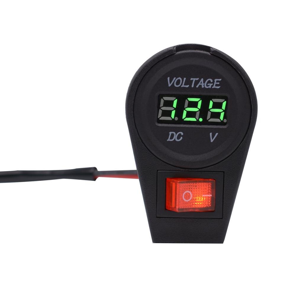 Motor 12-24V Groene Led Digitale Display Voltmeter Volt Gauge Met Schakelaar