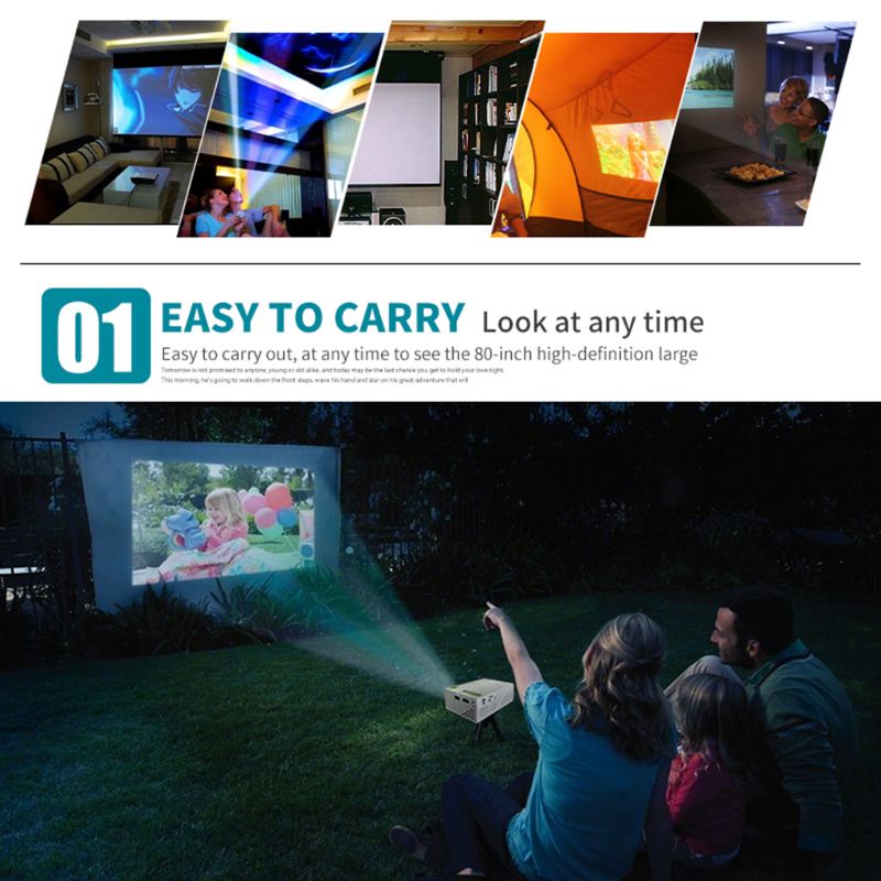 H052 YG310 Portable Projector Home Theater 1080P High Definition LED Light Projector