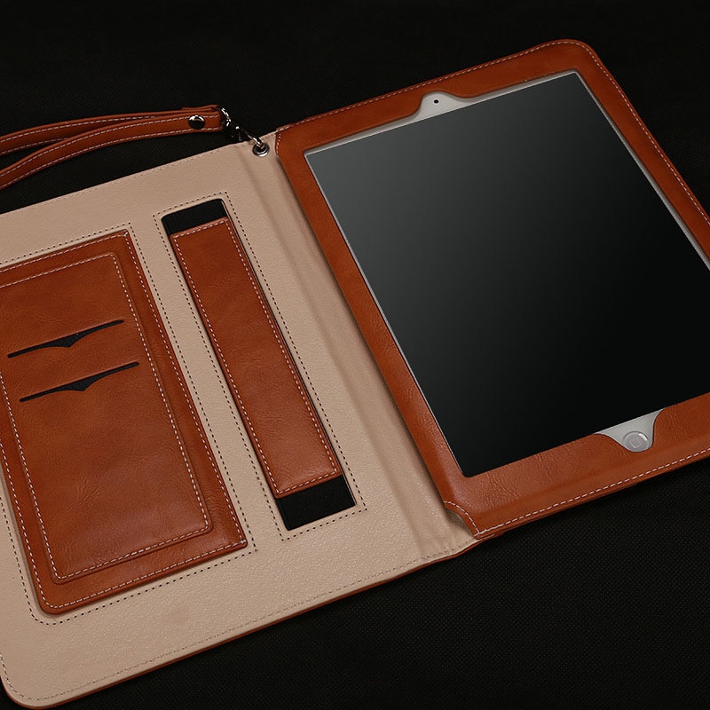 För ipad fodral läderfodral för ipad air 2 fodral flip stativ handhåll smart fodral för apple ipad air 1 för ipad 9.7