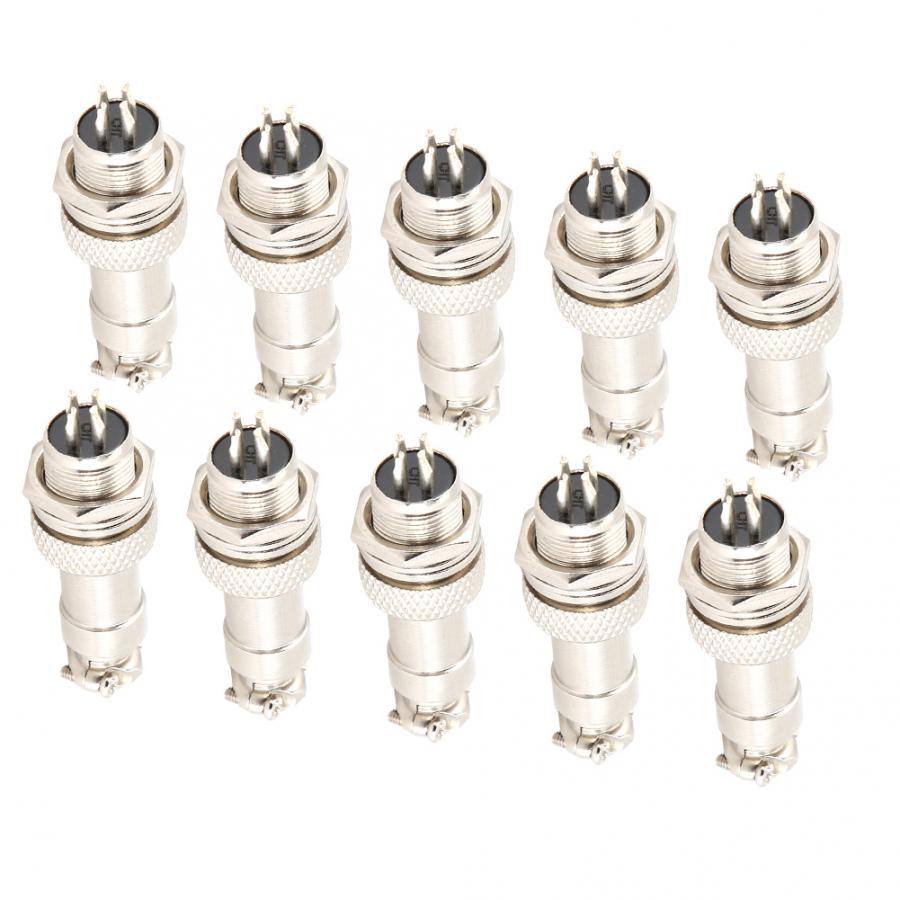 10pcs Aviation Socket Plug 4-Core Connector Zinc Alloy Signal Transmission 4-Core Aviation Plug
