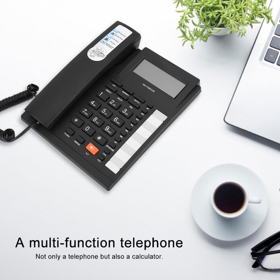 Home Office Telephone Dual Interface Caller ID Large Buttons Landline Black
