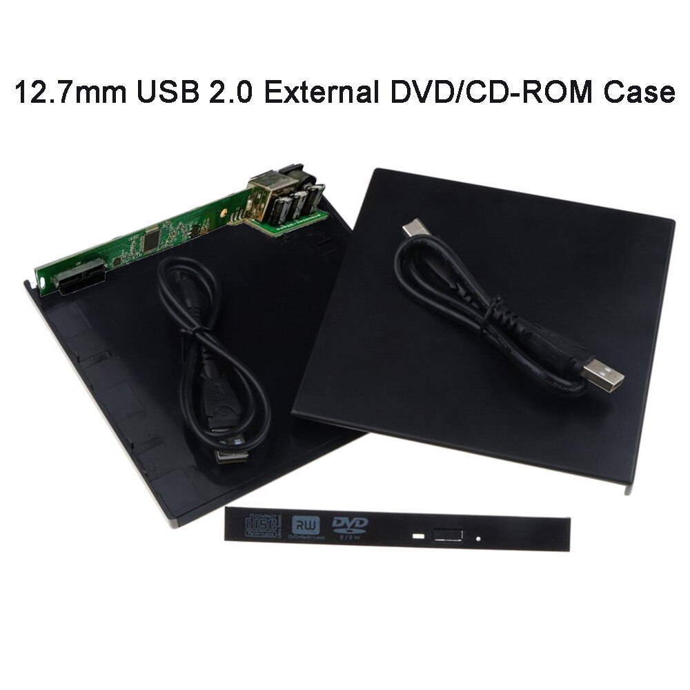 12.7Mm Slim Dvd Cd DVD-ROM Case Schijf Doos Usb 2.0 Sata Externe Drive Voor Laptop Notebook Computer