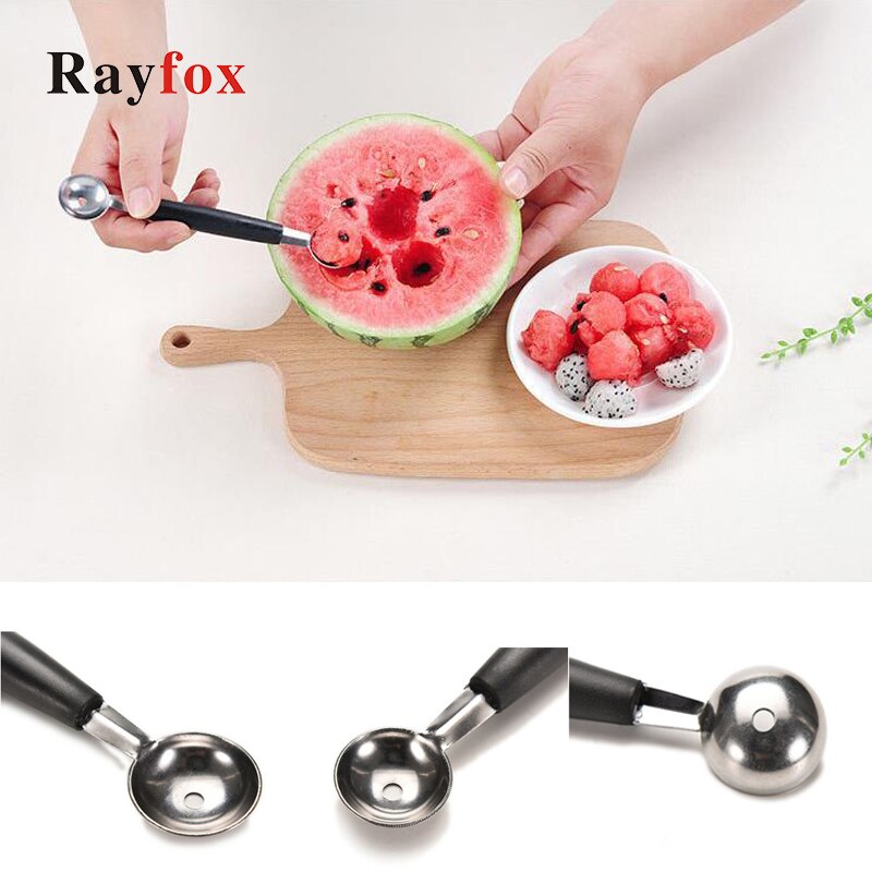 Utensilios de cocina multiusos de acero inoxidable de doble cabeza, cuchara para excavar sandía, bola para fruta, accesorios de cocina