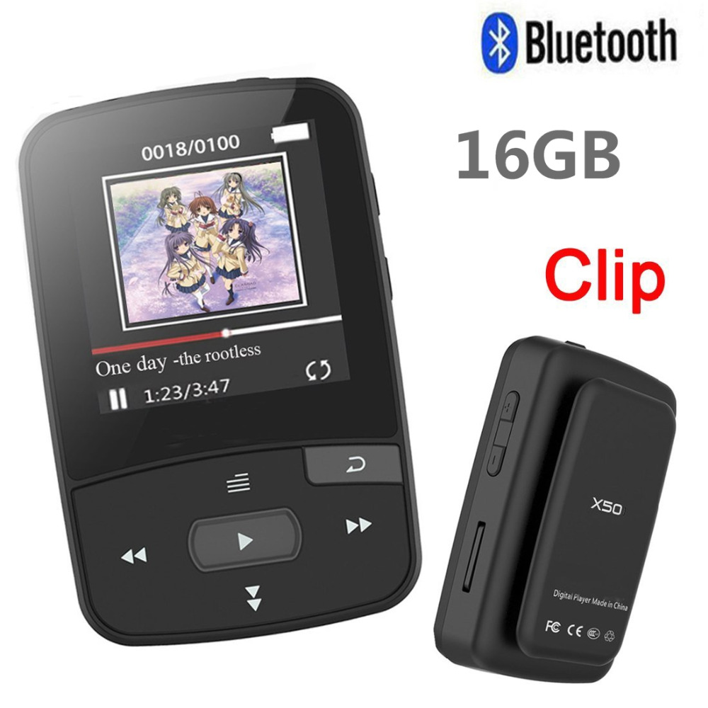 Clip Bluetooth MP3 Speler 8gb met Scherm Sport Muziekspeler Ondersteuning FM Radio, Opname, stappenteller + Gratis Armband