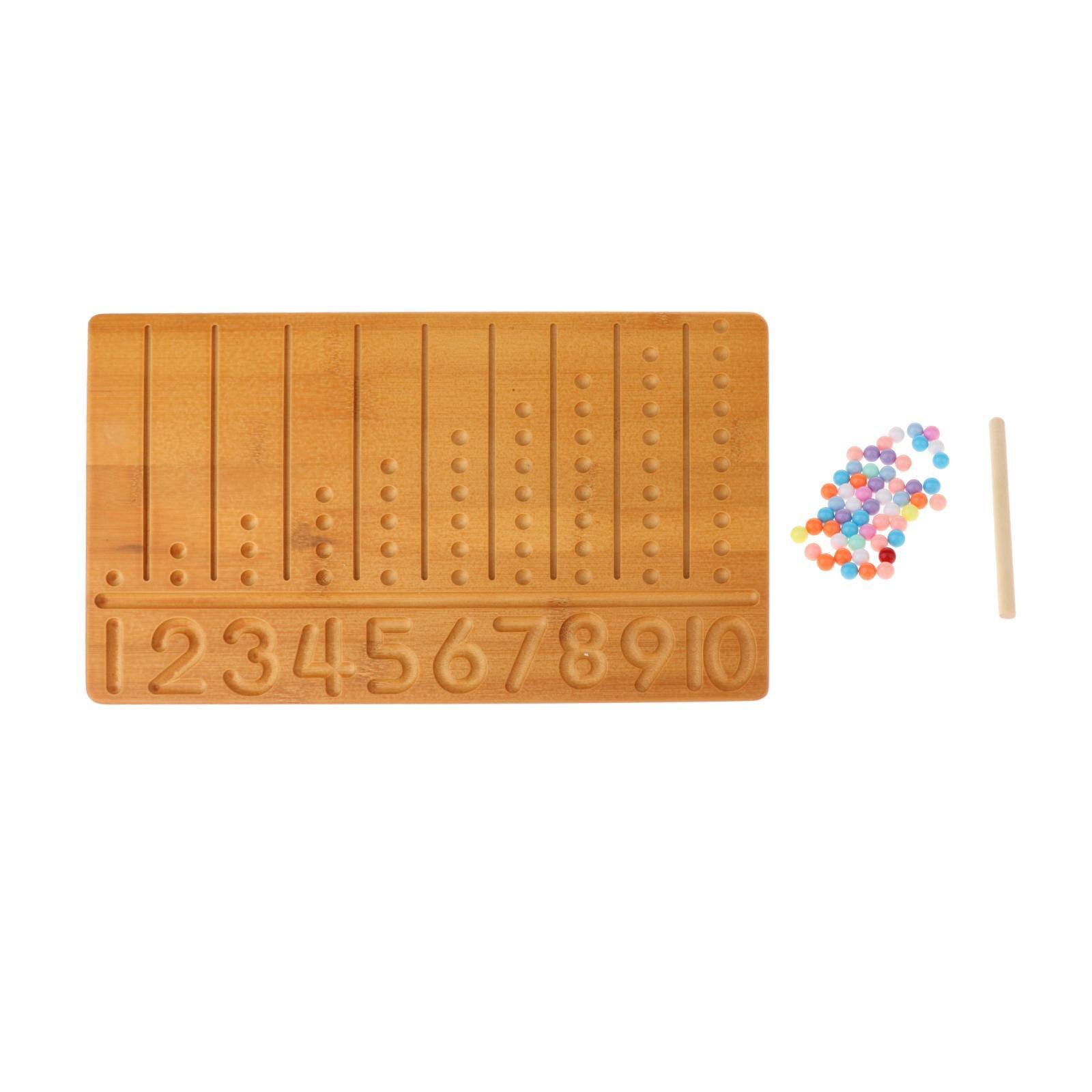 Wooden Number Tracing Board Toddler Math Sensory Toy of Learning 1-10: A