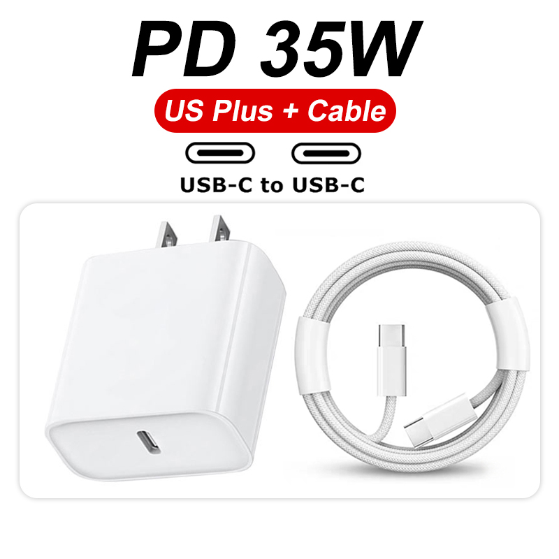 Para iPhone 16 Pro Max Original 35W PD cargador rápido para Apple iPhone 15 Plus USB-C Cable de carga rápida accesorios de teléfono: CH