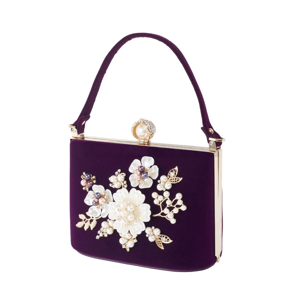 Dames Fluwelen Clutch Parel Kristal Avondtassen Vrouwen Velour Party Wedding Handtas Bruids Luxe Mini Dag Purse Bolsos