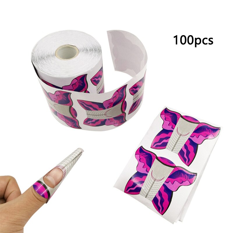 100pc/lot Nail Art Tools Nail Forms Extension Acrylic Builder Form Guide For Nail Extension Stencil Manicure Tools: 04