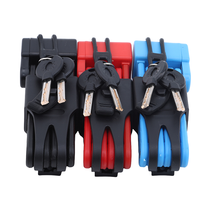 Folding Bicycle Lock Steel Portable Bike Lock Security Cable Locks Anti-Theft Combination Mountain Bike Riding Tools