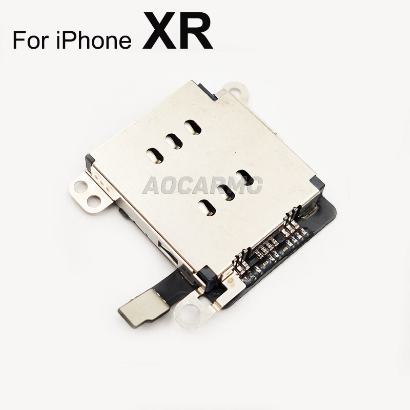 Aocarmo 5 Set/partij Voor Iphone Xr Dual Sim Card Reader Flex Kabel + Sim-kaart Lade Houder Slot Adapter Vervanging deel