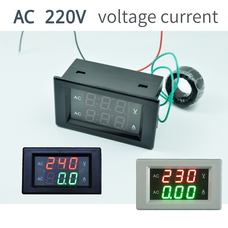 AC300V100A CT 50HZ 110V 220V 240V Digital Voltmeter Ammeter Dual LED Digital Amp Volt Meter Gauge Voltage Meters