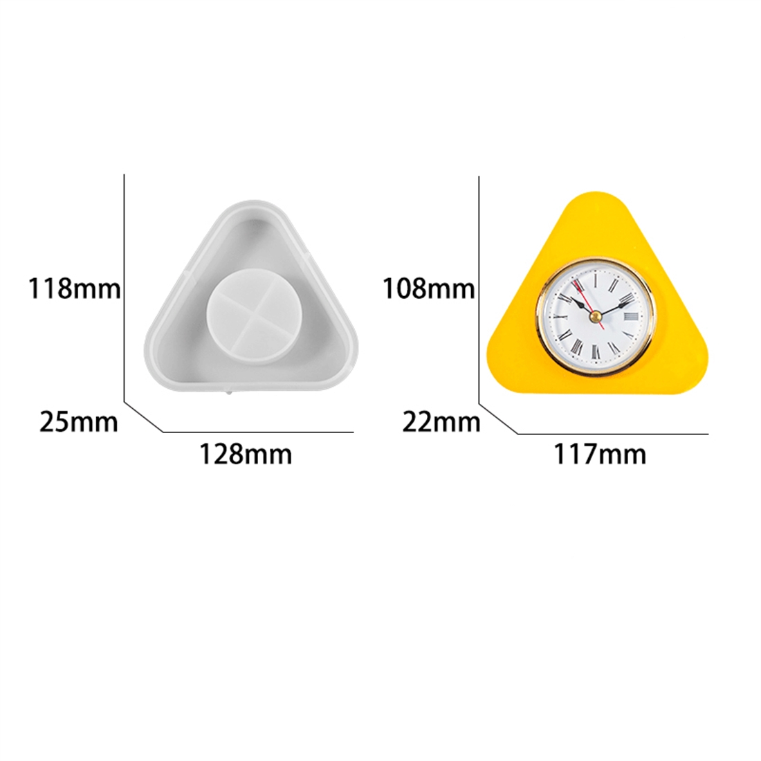 Molde de silicona para reloj pequeño, mesa con números romanos, molde de resina Epoxy para verter, bolsa para casa de pájaros, adorno, molde para hacer cemento: Verde