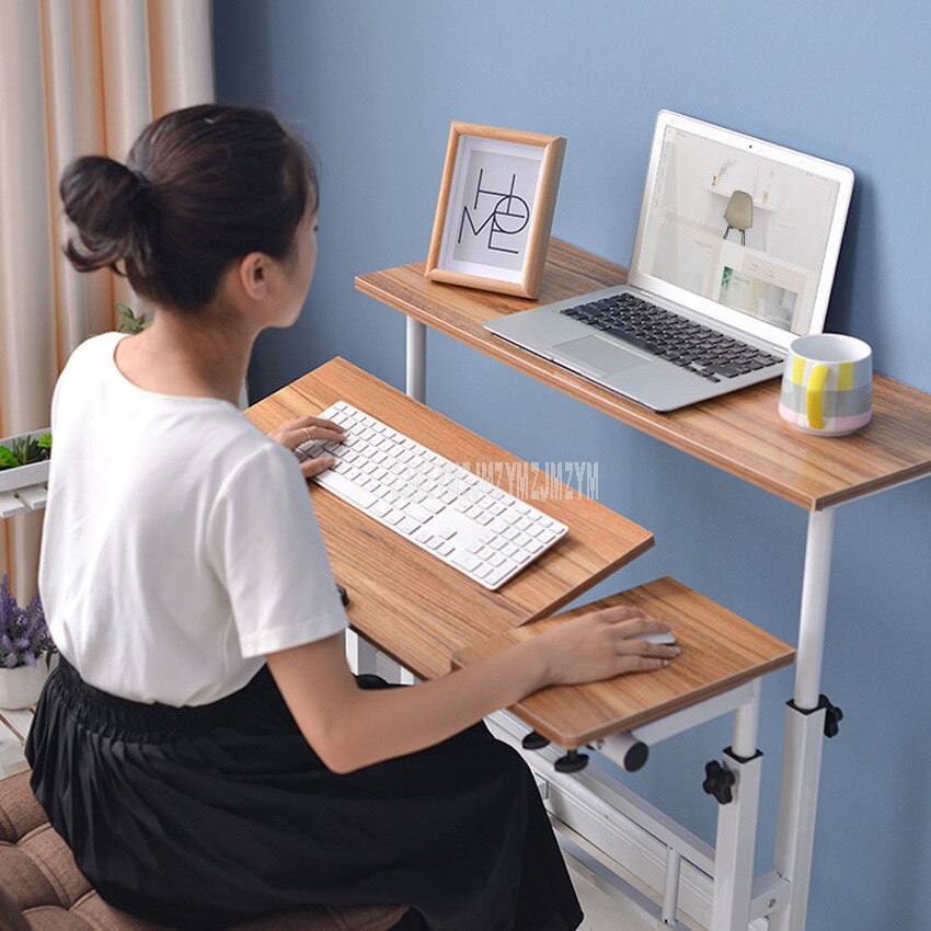 Modern Sit/Stand Computer Desk With Keyboard Tray Height Adjustable Simple Standing Laptop Desk Notebook/Monitor Holder Stand