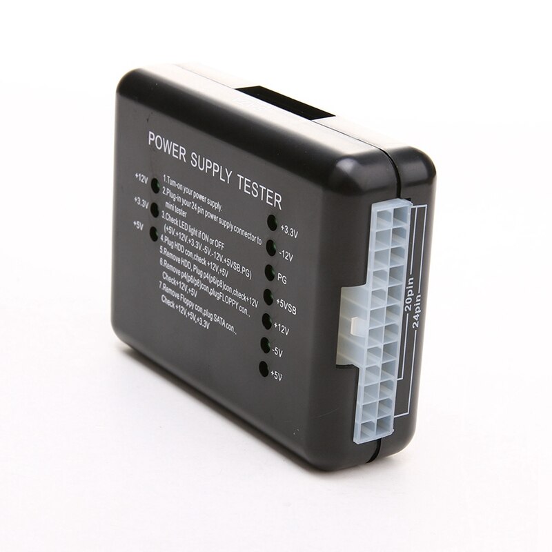 Computer PC Power Supply Tester Checker LED 20/24 Pin For PSU ATX SATA HDD Tester Checker Meter Measuring