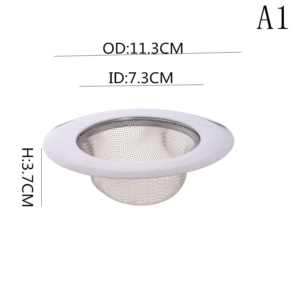 Rvs Filter Ronde Afvoerputje Aanrecht Filter Riool Afvoer Haar Vergieten & Theepot Filter Badkamer Wastafel: A1