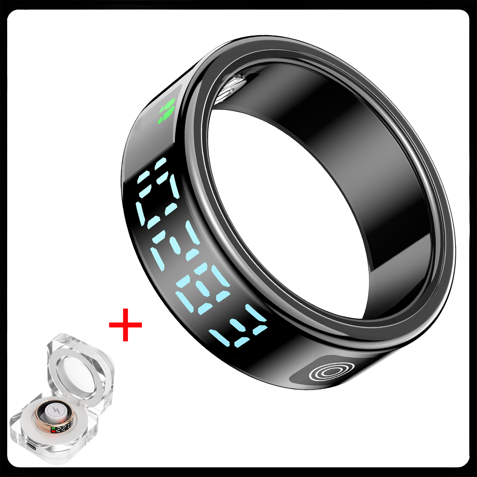 Anillo inteligente para hombres y mujeres, Monitor de ritmo cardíaco y oxígeno en sangre, modo multideporte IP68 y 5ATM, resistente al agua, Bluetooth, anillo para dormir Sr08: Verde / 13