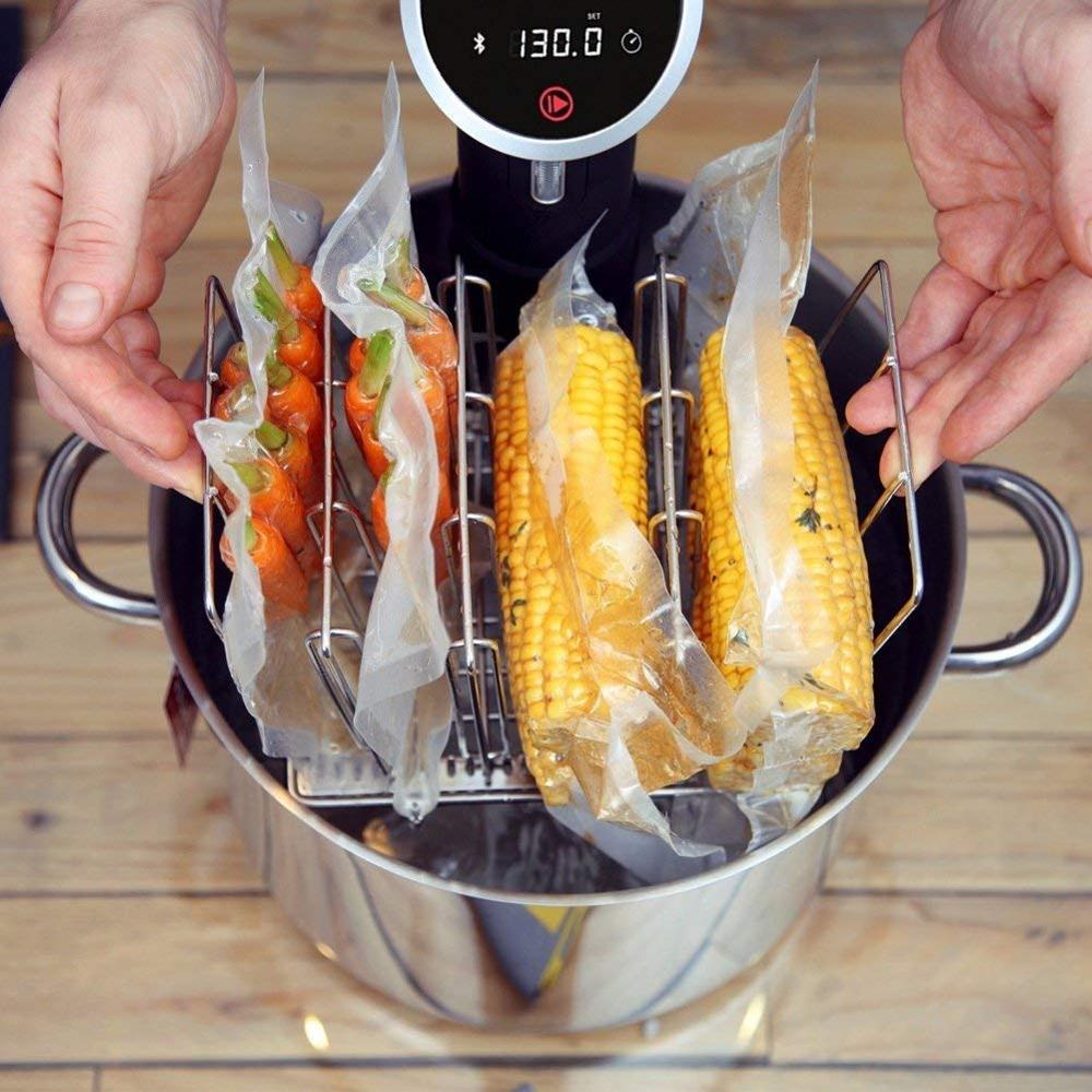 Sous vide -stativ i rustfrit stål til de fleste 11l sous vide komfurbeholdere aftagelige skillevægge separator til nedsænkningscirkulator