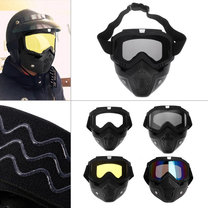Motocross Goggles Dust Mask Face Glasses With Detachable Motorcycle Glasses Motorcycle Parts