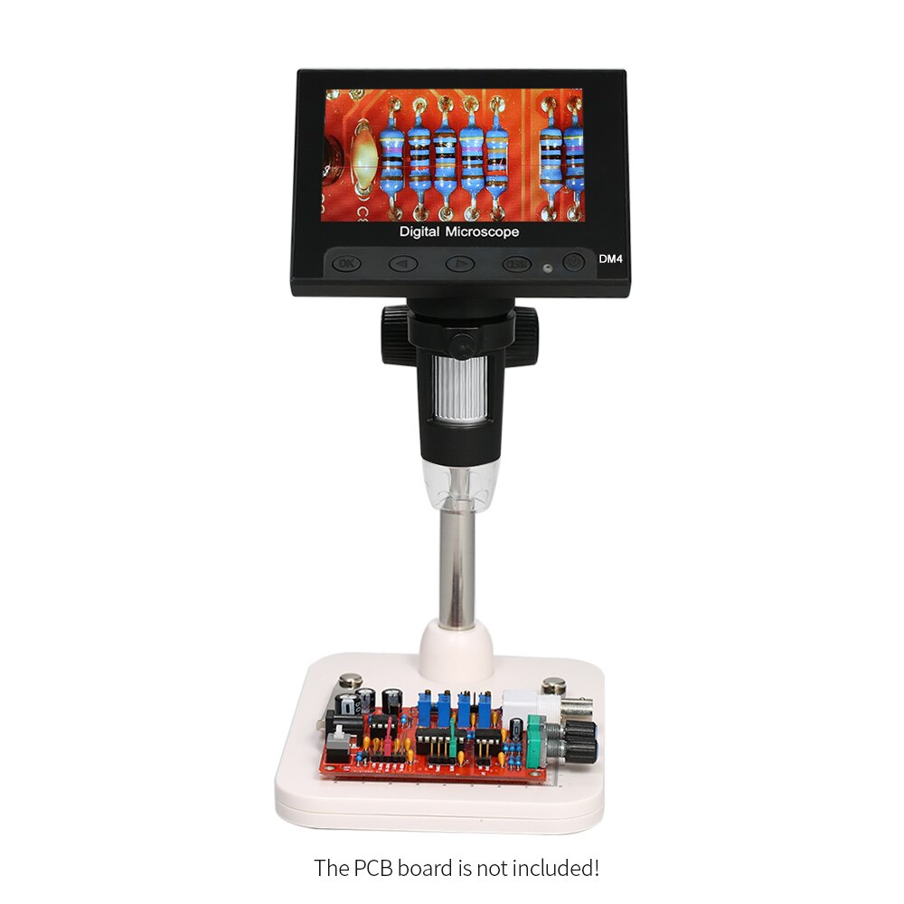 Draagbare digitale microscoop 1000x 4.3 " 720p vergrootglas camera met houder voor printplaat reparatie soldeergereedschap led lcd-scherm: Default Title