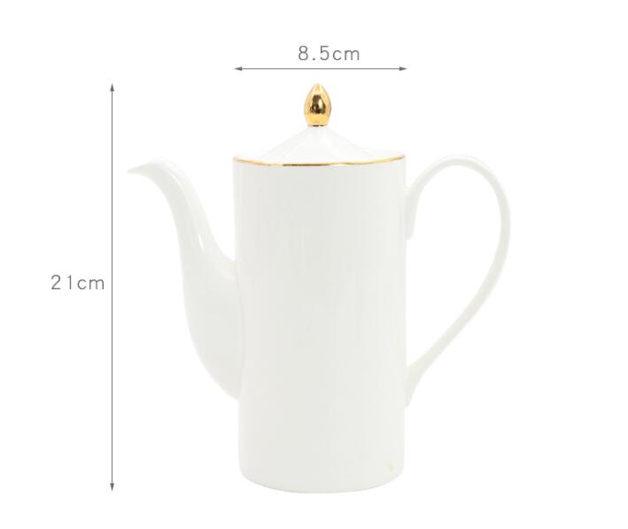 Tekoppuppsättning europeisk guldkant kaffekoppuppsättning keramisk kopp hushållseftermiddagsteuppsättningsredskap med bricka: 3