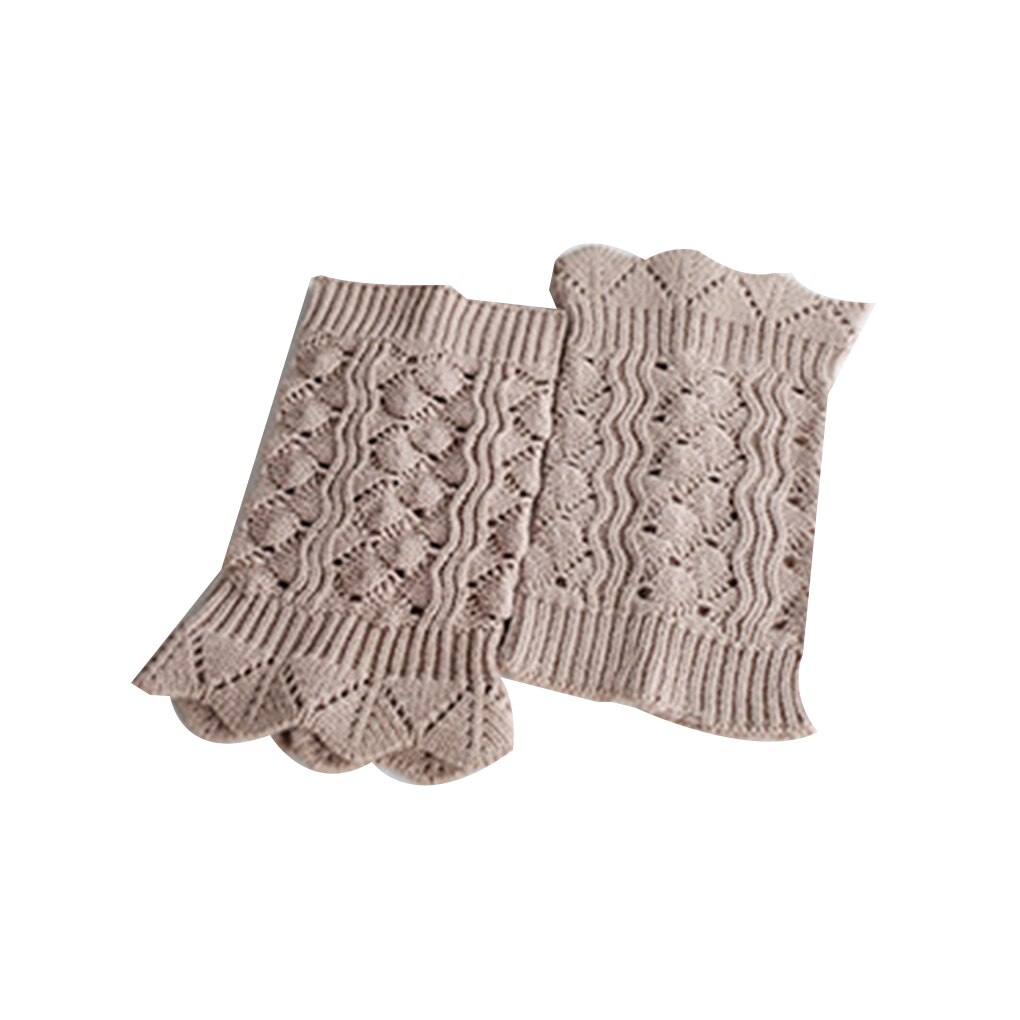 1 Pair Cute Soft Lace Women Girl Winter Leg Warmers Acrylon Crochet Hollow Knit Boot Socks Toppers Cuffs: NO.8