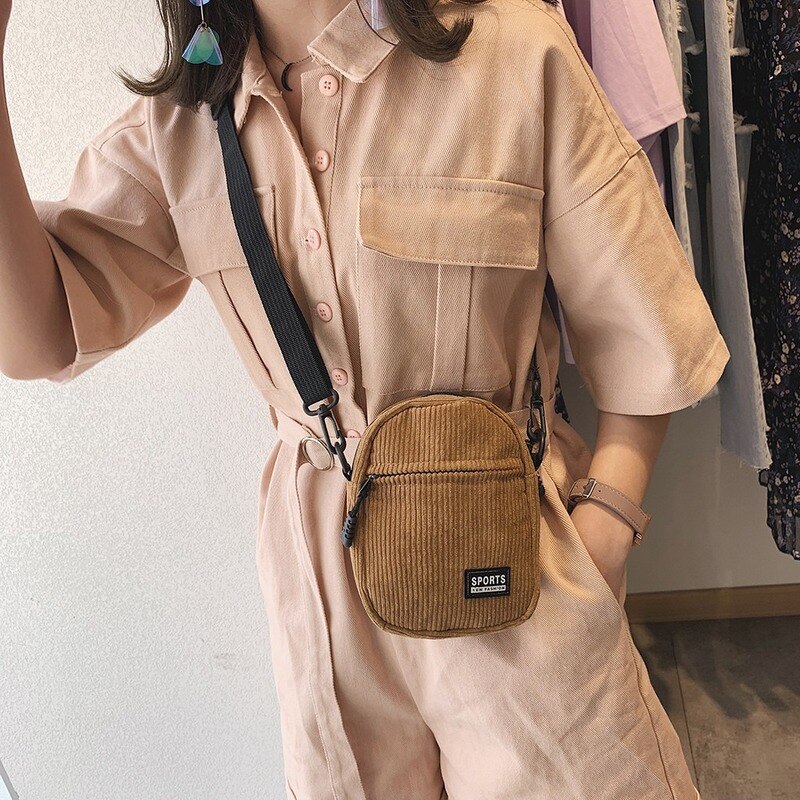 Vrouwen Canvas Tas Mode Mini Mobiele Telefoon Tas Met Rits Koreaanse Crossbody Tas Voor Vrouwelijke Dames Schoudertas Bolsa Feminina